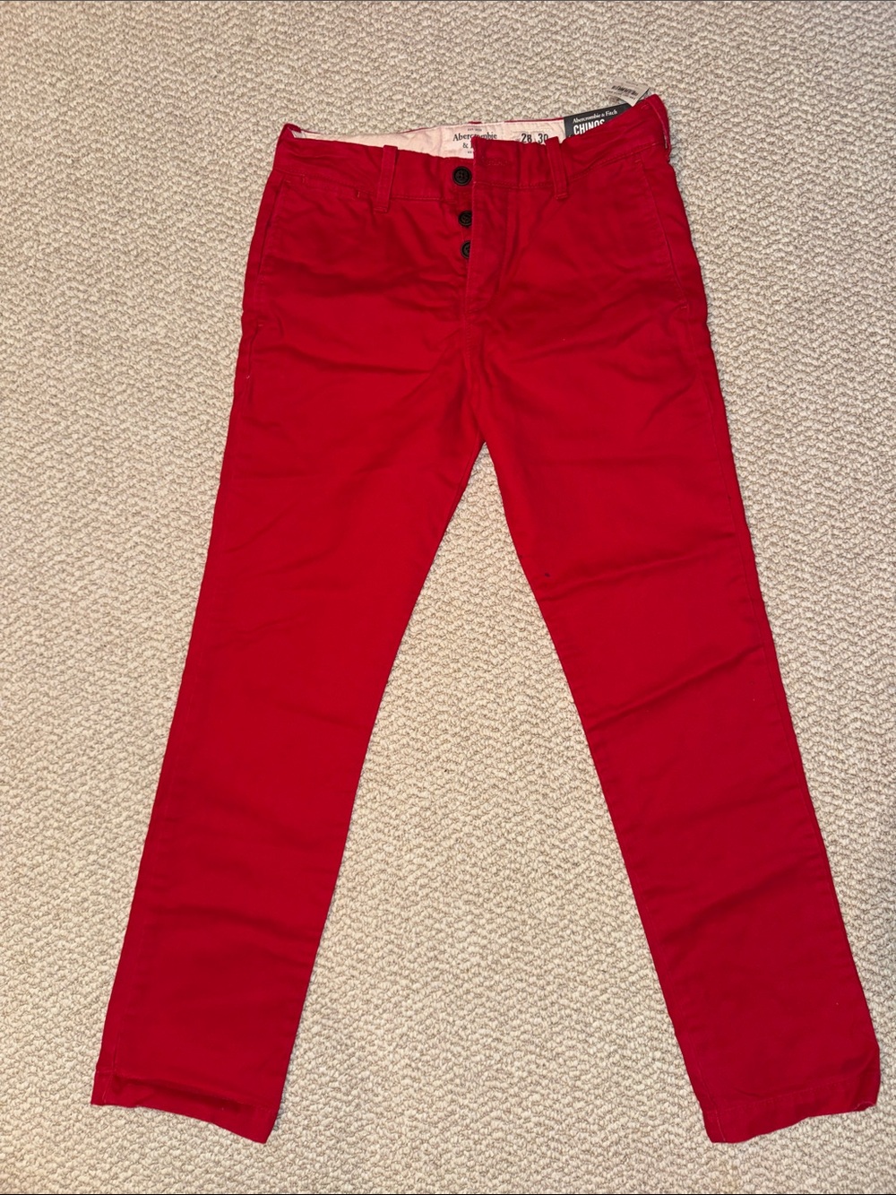 Abercrombie & Fitch Red Men's Skinny Chinos